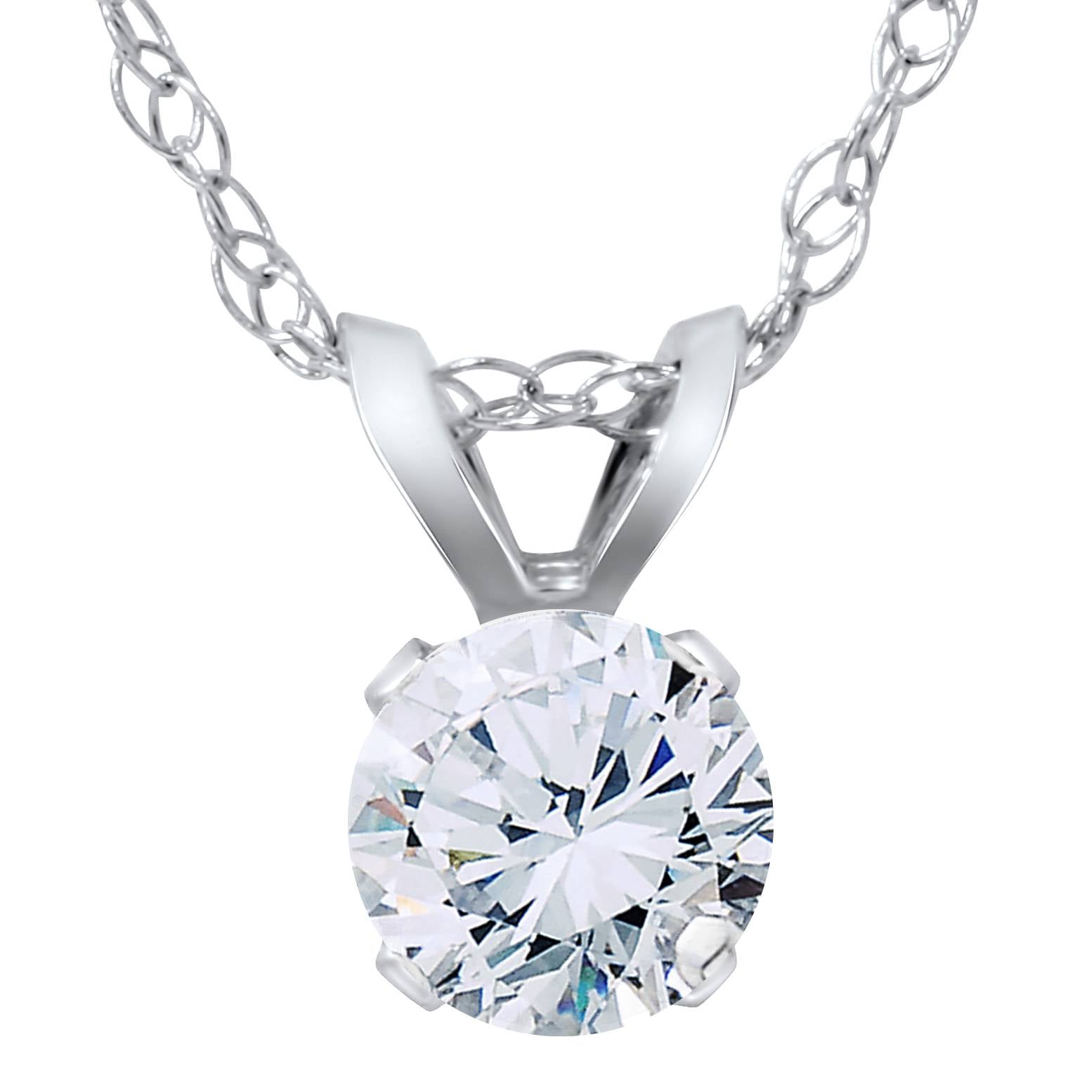 VS 3/8 ct Diamond Solitaire Pendant 14K White Gold