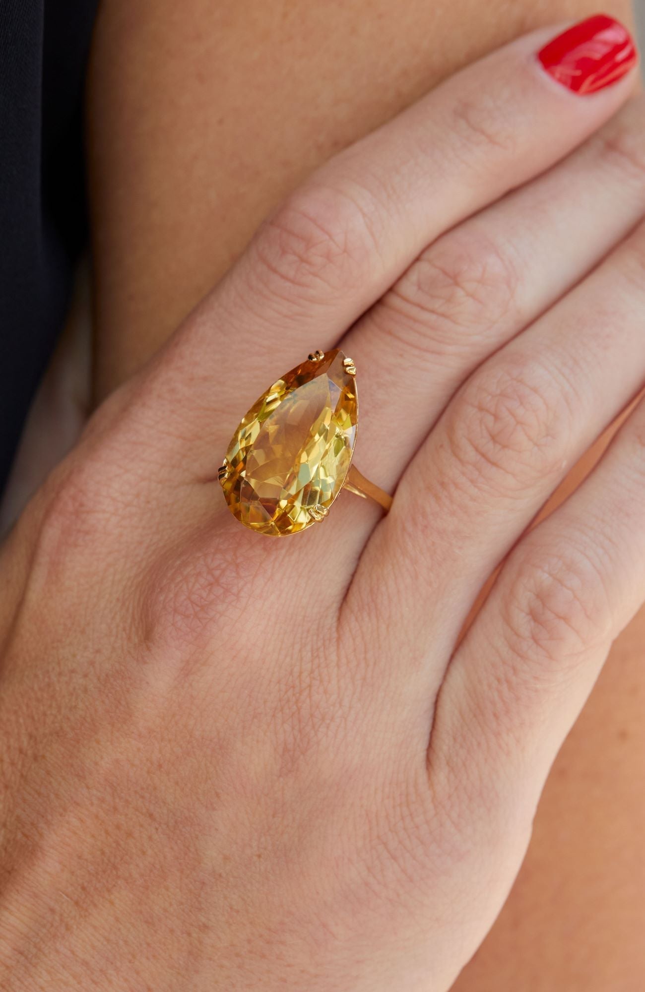 18K GOLD PLATED OVER STERLING SILVER TEARDROP RINGS