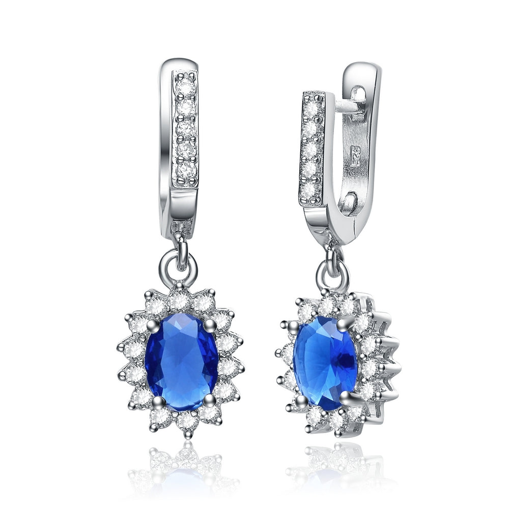 Sterling Silver Sapphire Dangling Earrings