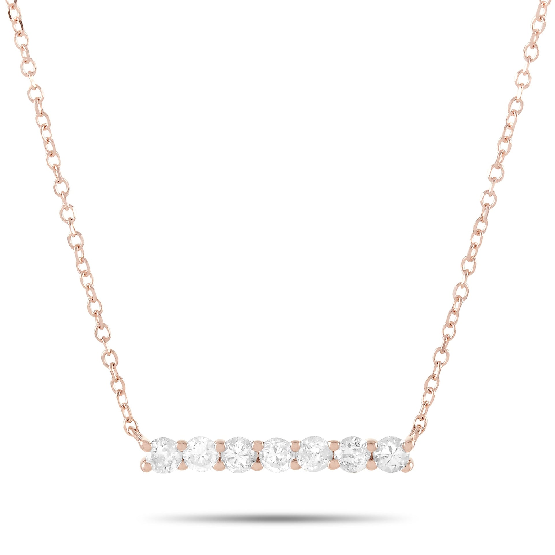 14K Rose Gold 0.25 ct Diamond Pendant Necklace