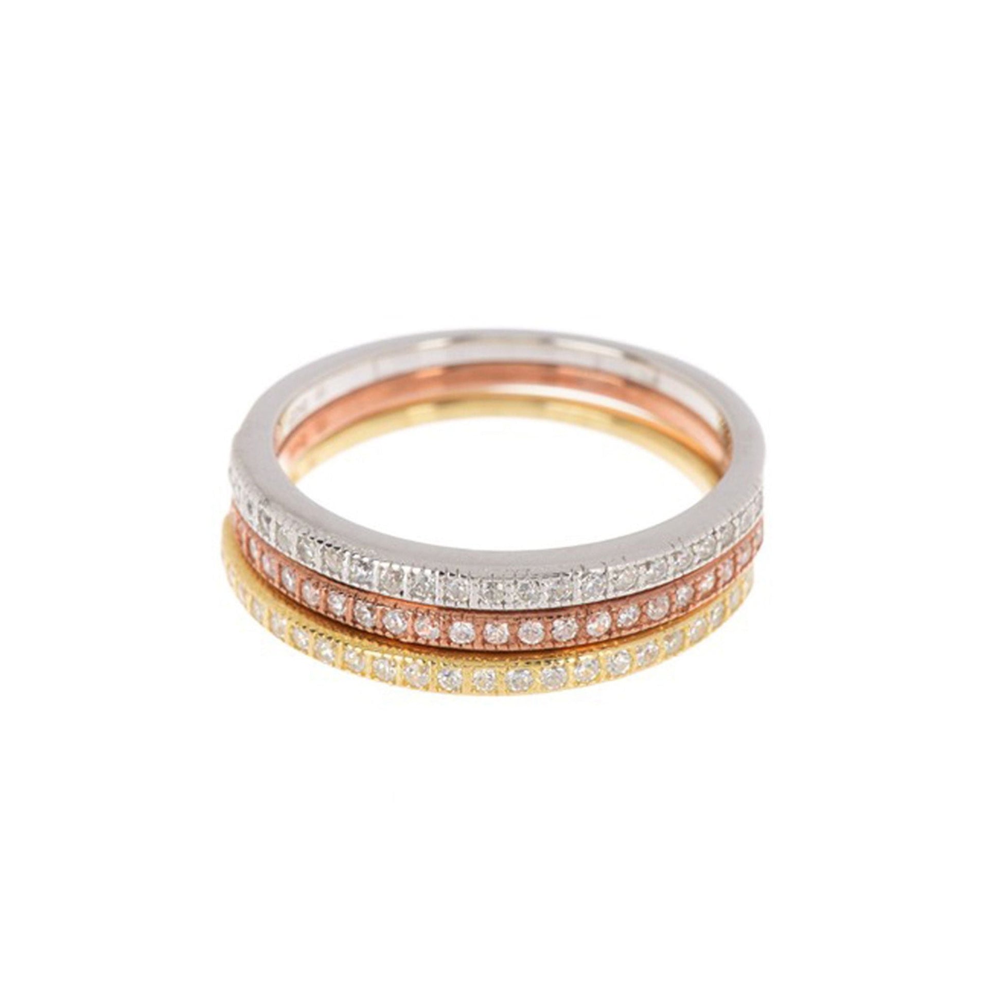 Adornia Half Eternity Band Stacking Ring Set