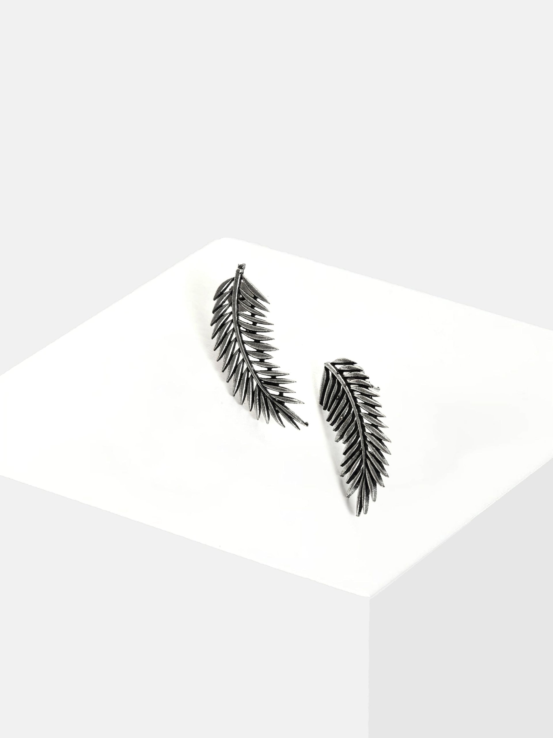 Silver-plated Feather Earrings