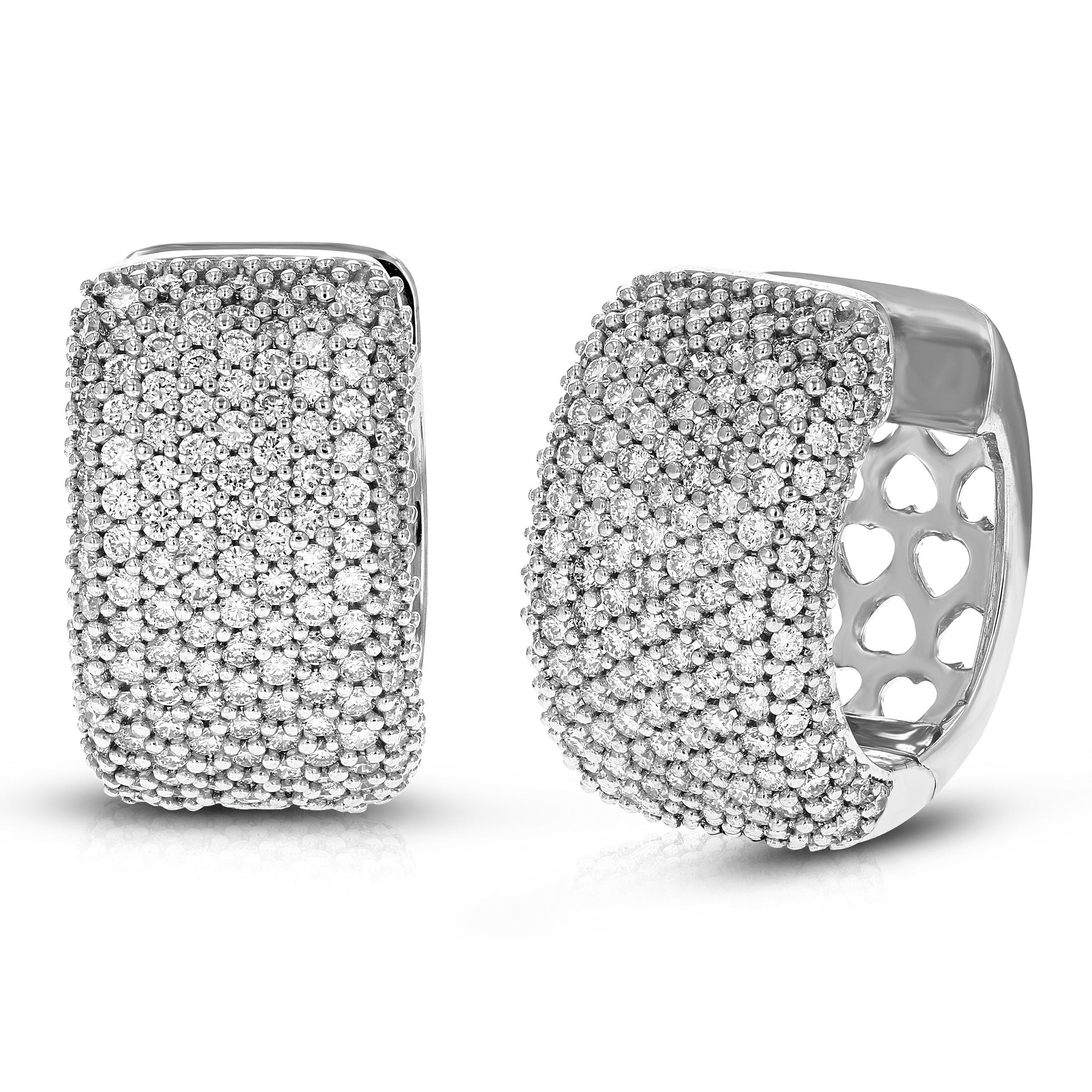 3 cttw Round Lab Grown Diamond hoop earrings .925 Sterling Silver Prong Set