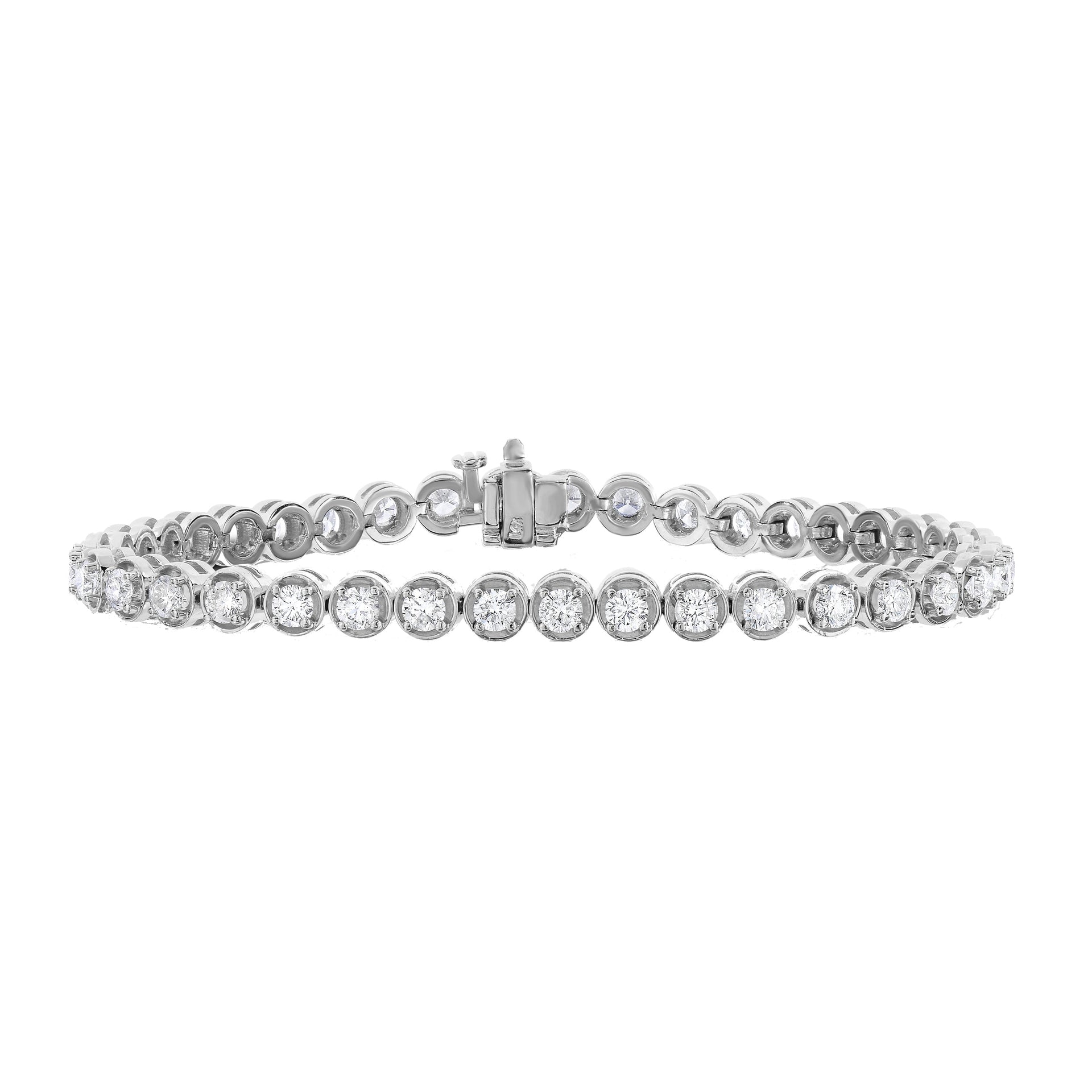 4 cttw IGI Certified SI1-SI2 Clarity Diamond Bracelet 14K White Gold Tennis