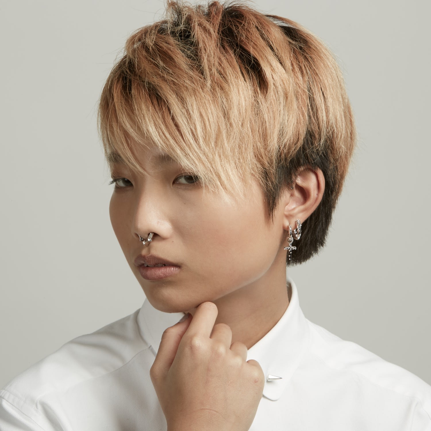 Cross Hoop Earrings – Silver