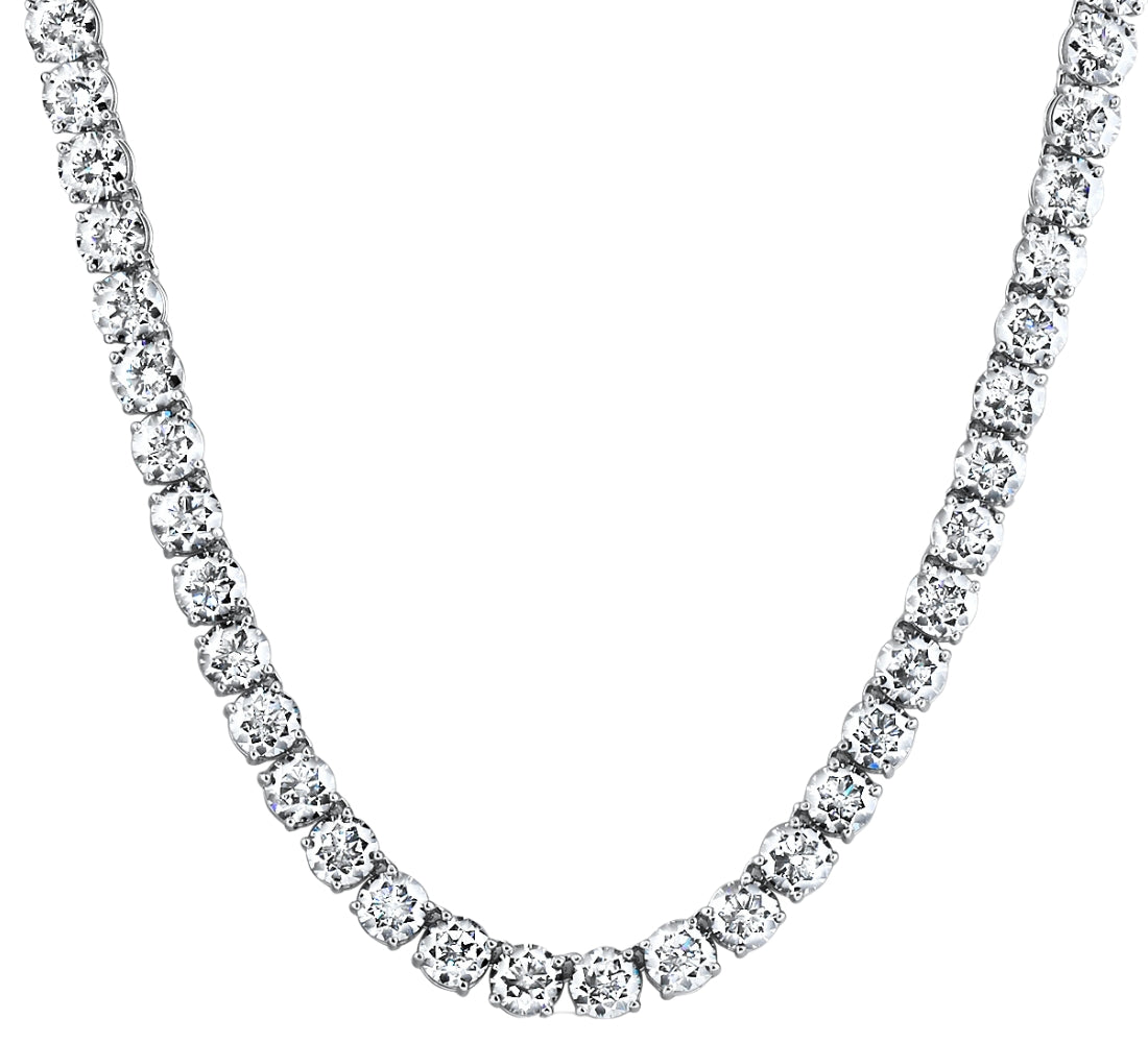 42ct TW Diamond Tennis Necklace 14k White Gold 16.5' Lab Grown
