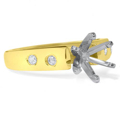 Diamond Semi Mount Cathedral Engagement Ring 14K Setting