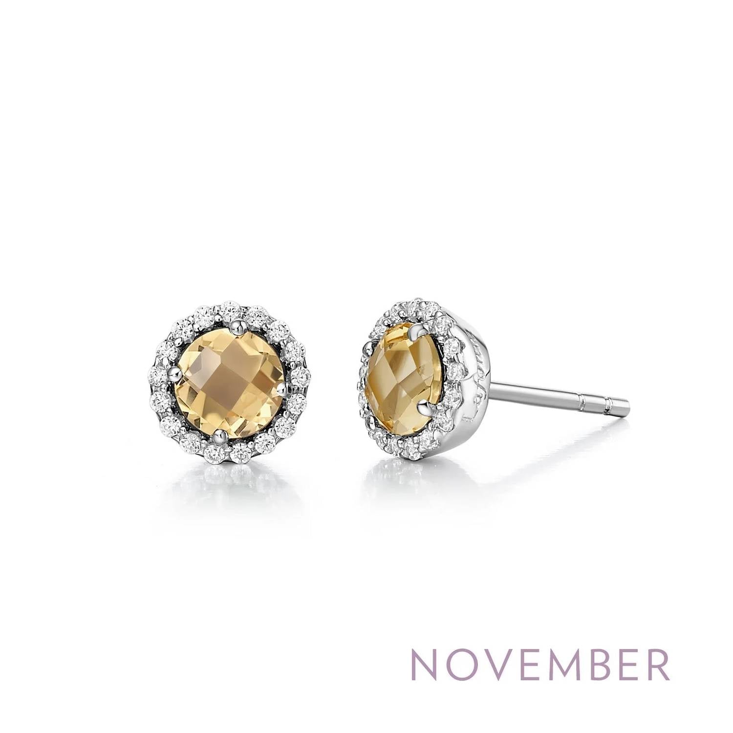November Birthstone Earrings In Citrine/silver