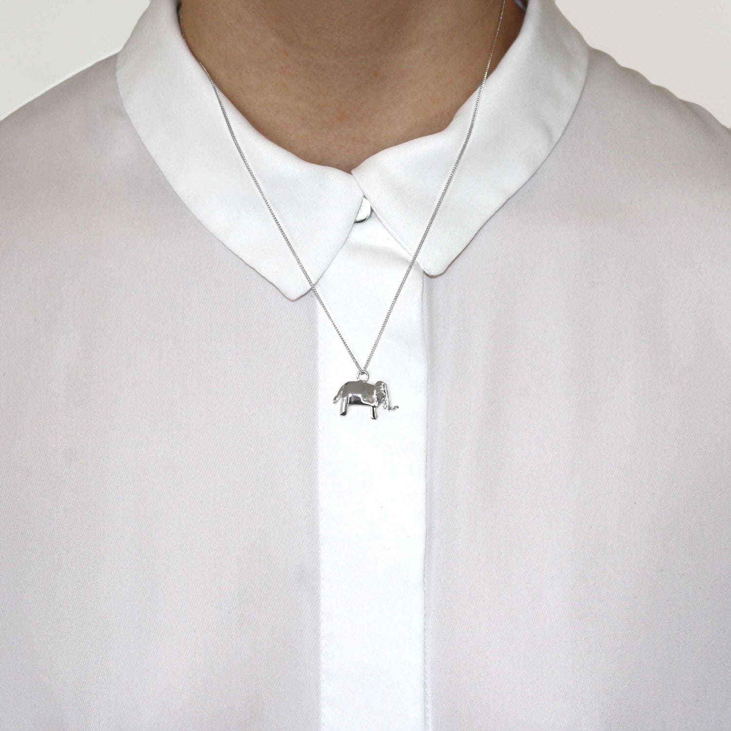 Mini Elephant Necklace Silver