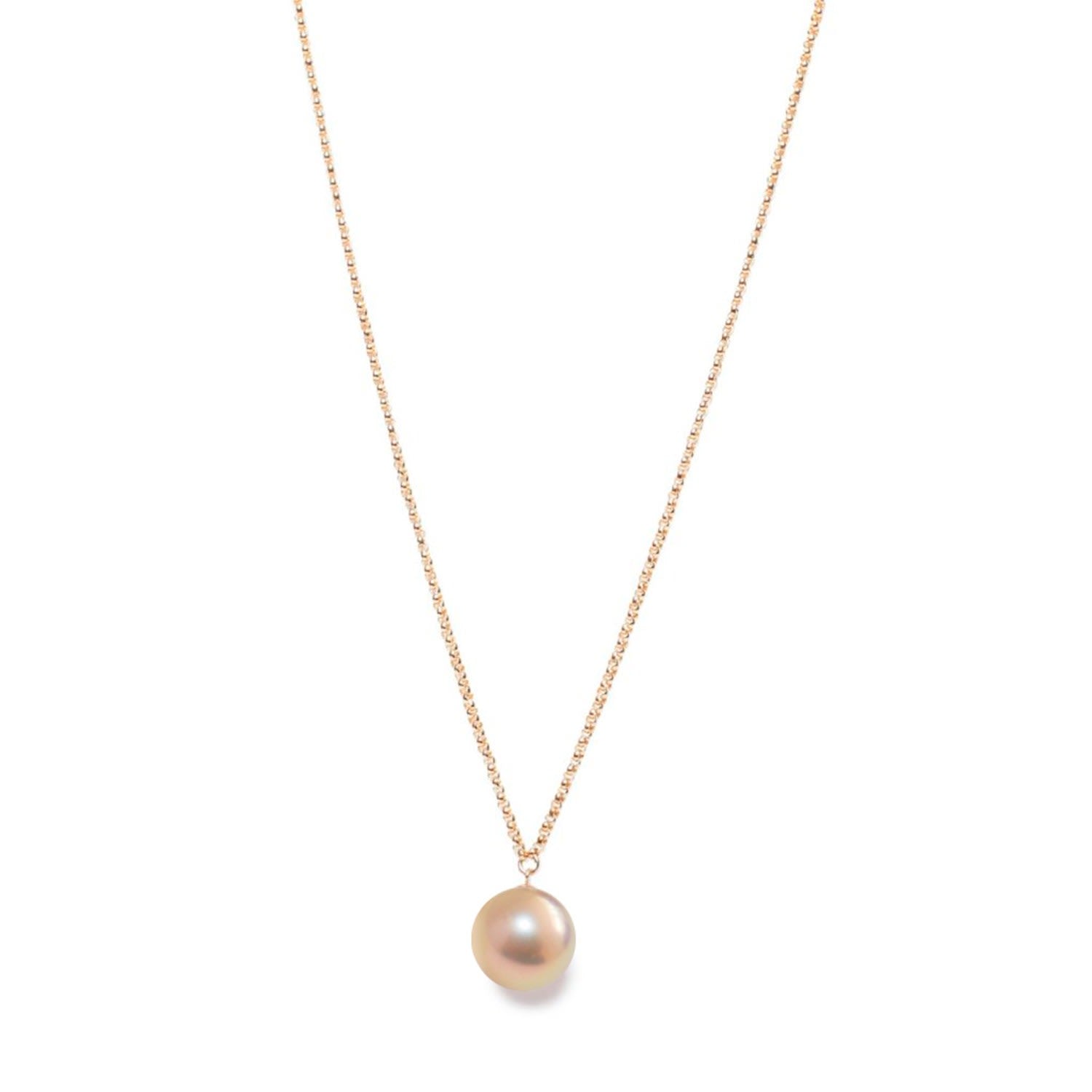 Xxl Pinky Pearl Pendant Necklace Gold