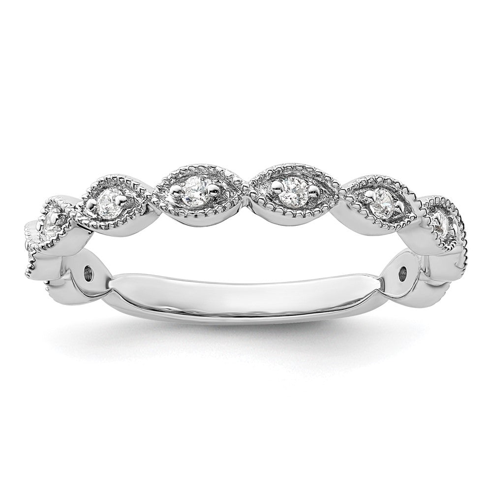 14k White Gold Lab Grown Diamond Wedding Band Ring 0.15ct Clarity- VS Color- G-H