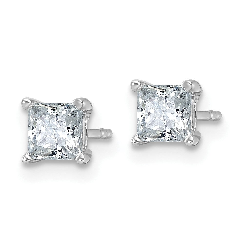 14k Gold 1 CT Princess Lab Grown Diamond Stud Earrings VS Clarity D-E Color