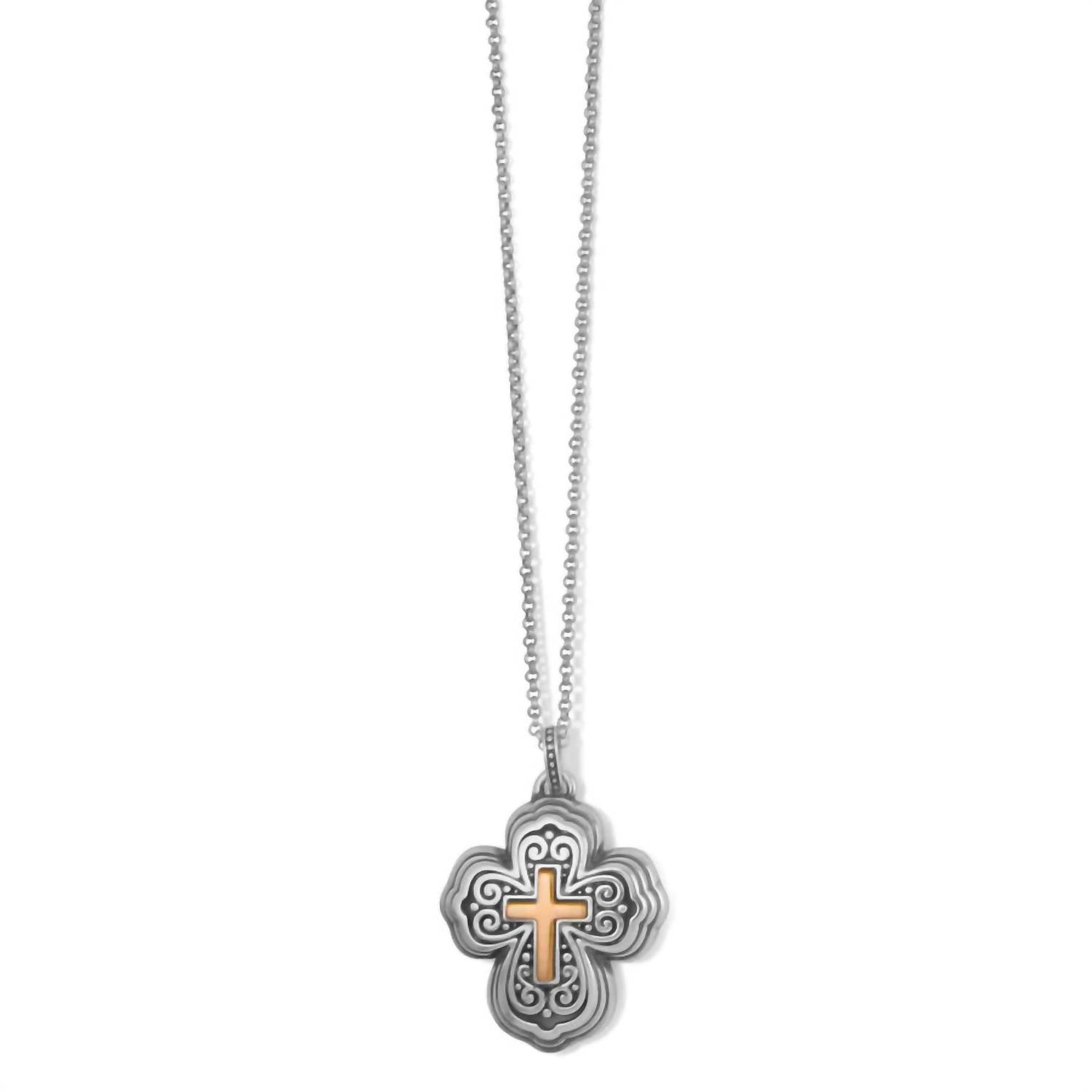 Women's Crossroads Cross Necklace In Silver-gold