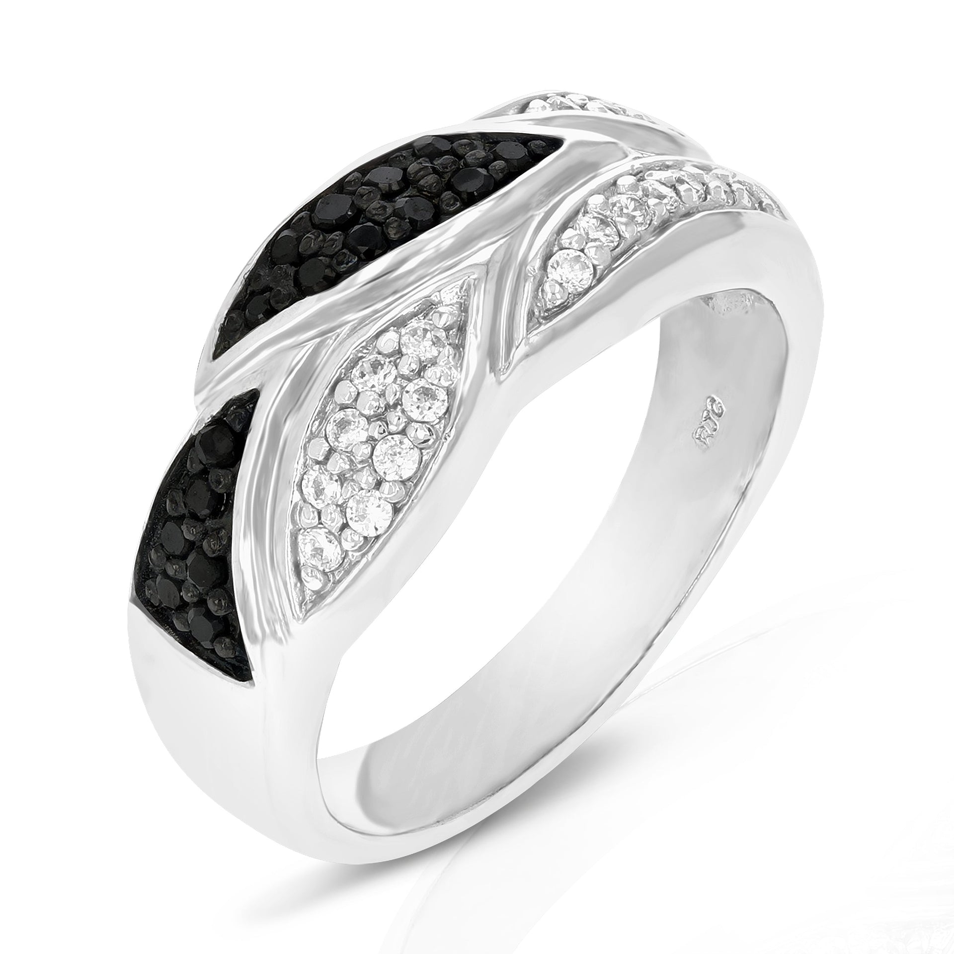 Sterling Silver Black Diamond Ring (1/3 cttw)