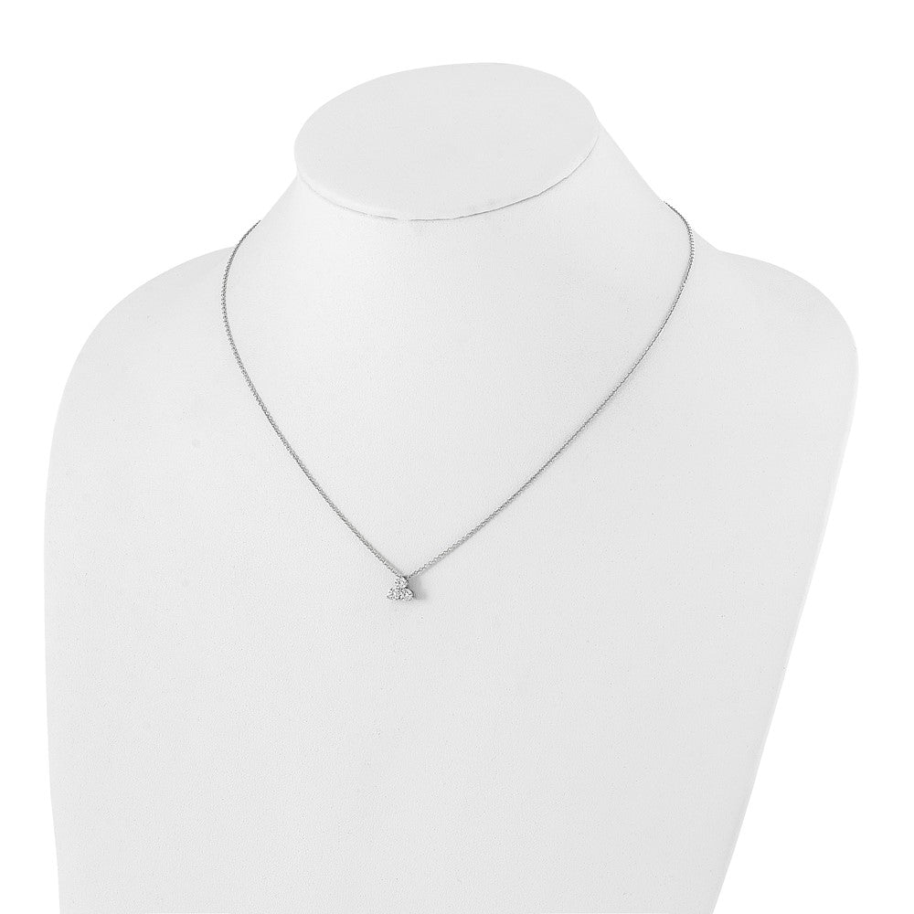 14K Gold 1/2 CT Lab Grown Diamond Three Stone Necklace 18' Clarity VS Color D-E