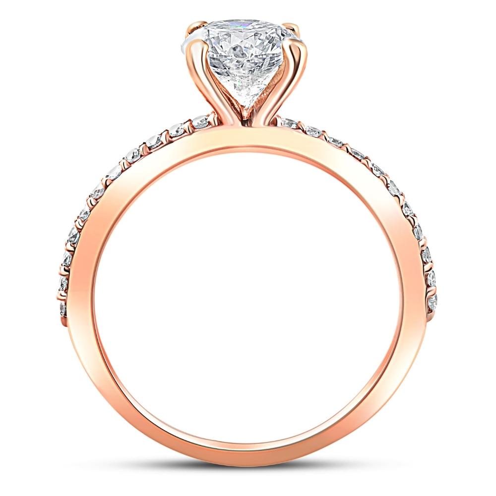 Rose Gold 1 3/4ct Diamond Engagement Ring Solitaire 14k Lab Grown