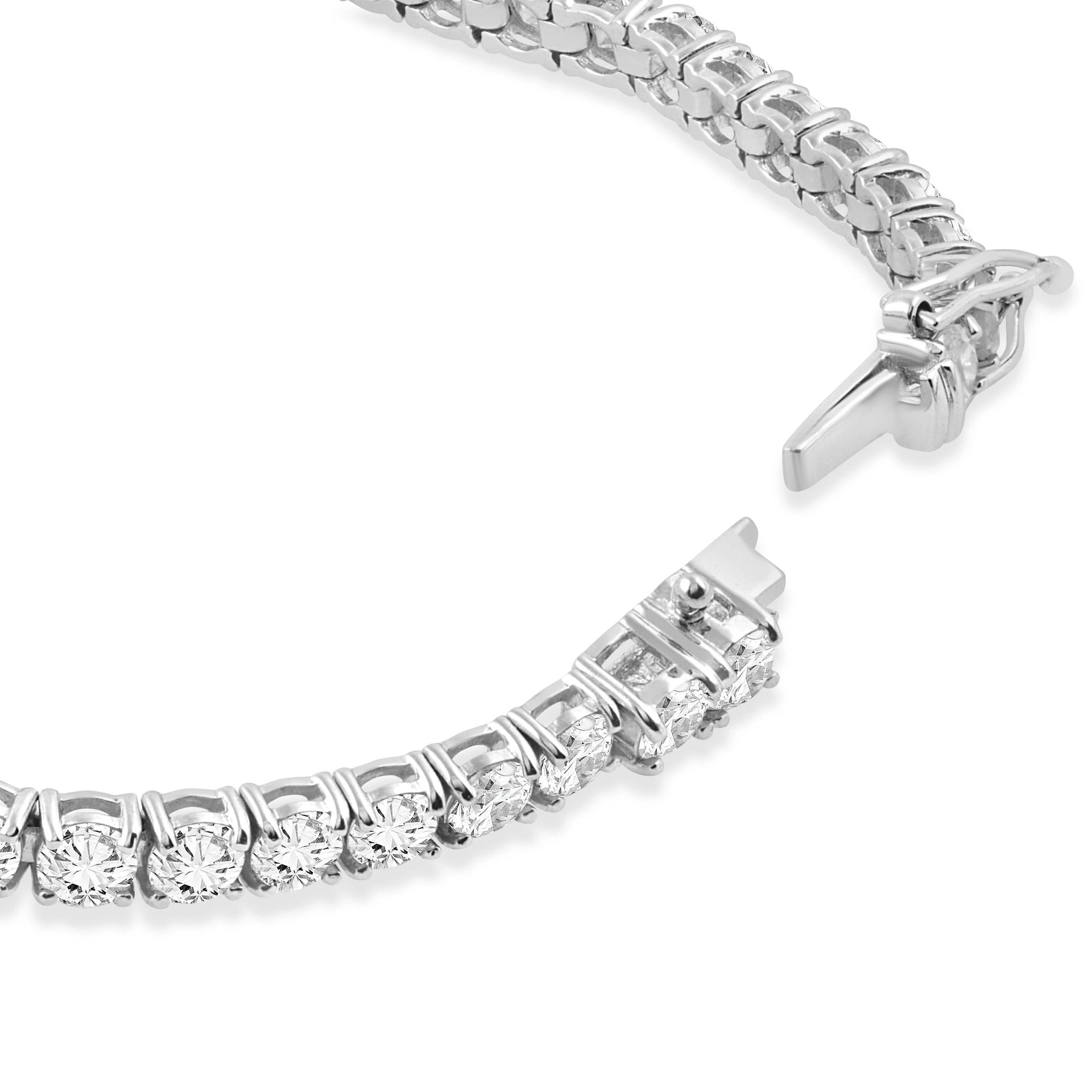 9 ct Genuine Diamond Tennis Bracelet 7' 14K White Gold