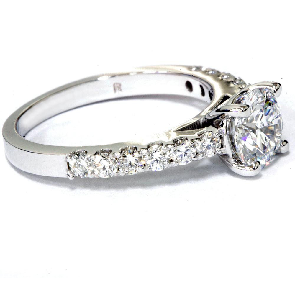 3 1/2 ct Diamond Engagement Ring Solitaire With Accents 14K White Gold Lab Grown