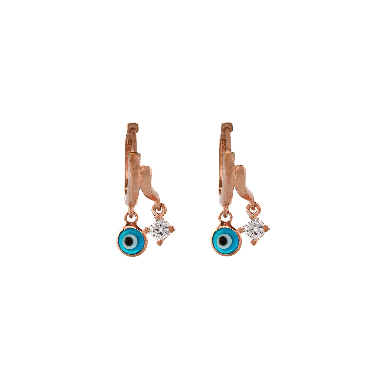 Baby Evil Eye Rose Gold Earrings - Rosegold