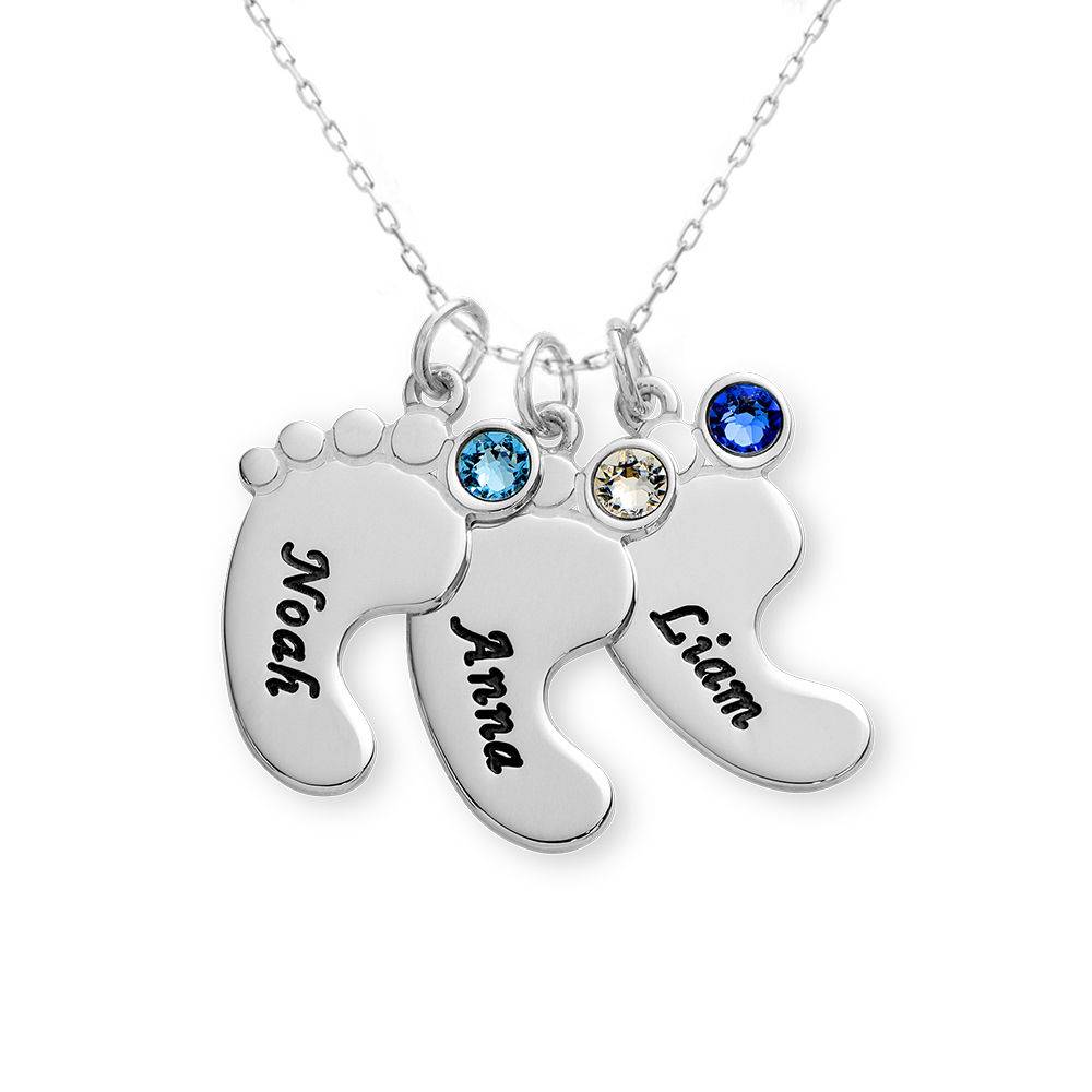 Baby Feet Necklace in 10K White Gold