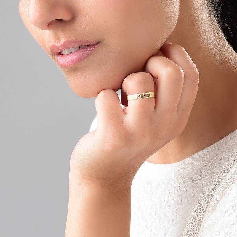 Baby Feet Ring with Inner Engraving in Gold Plated