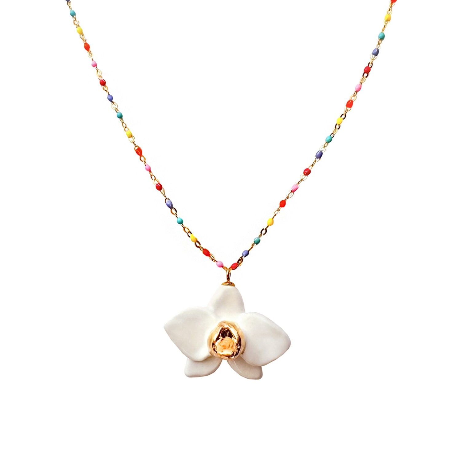 Baby Orchid Golden Necklace