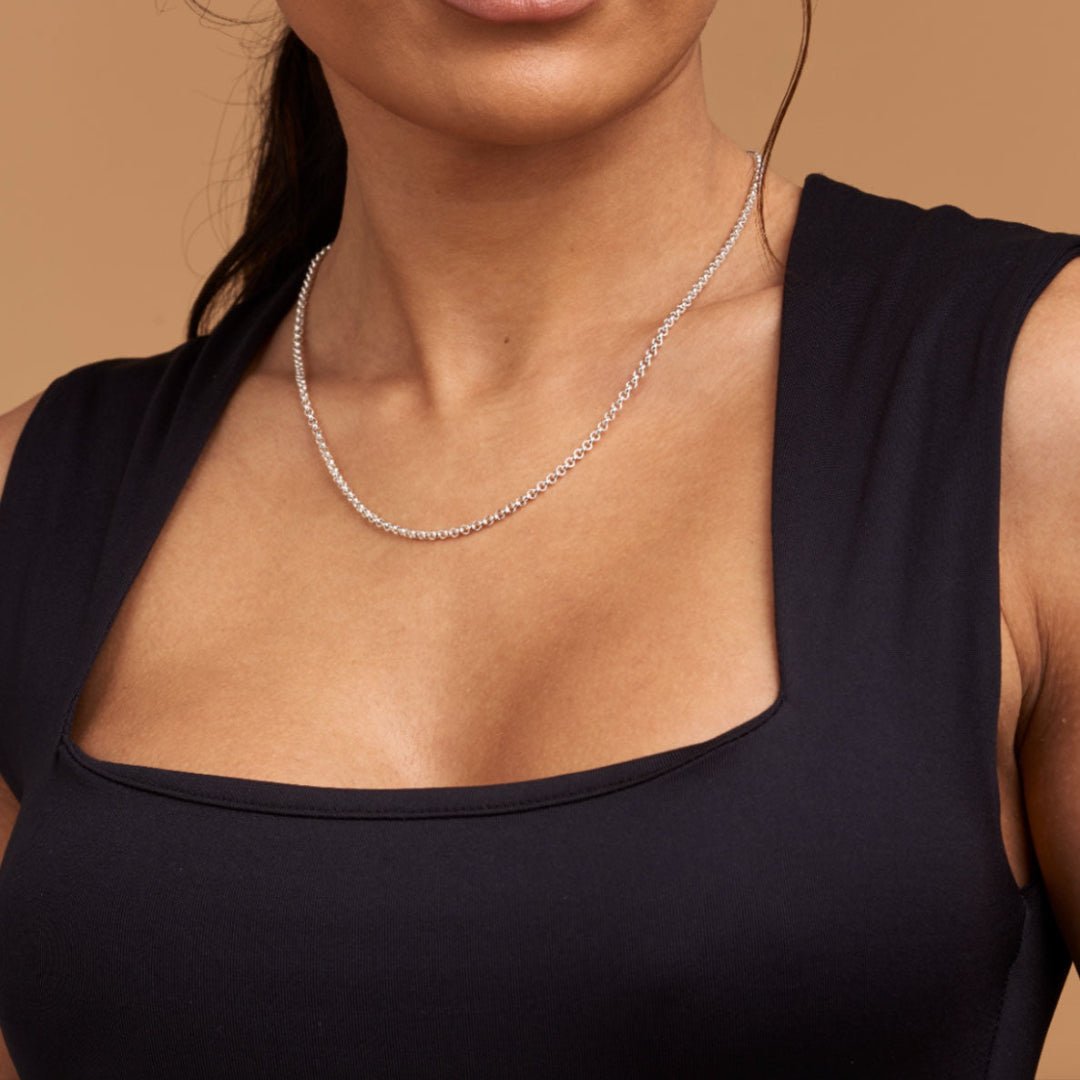 Silver Baby Round Belcher Chain Necklace