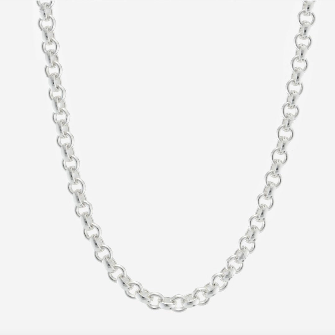 Silver Baby Round Belcher Chain Necklace