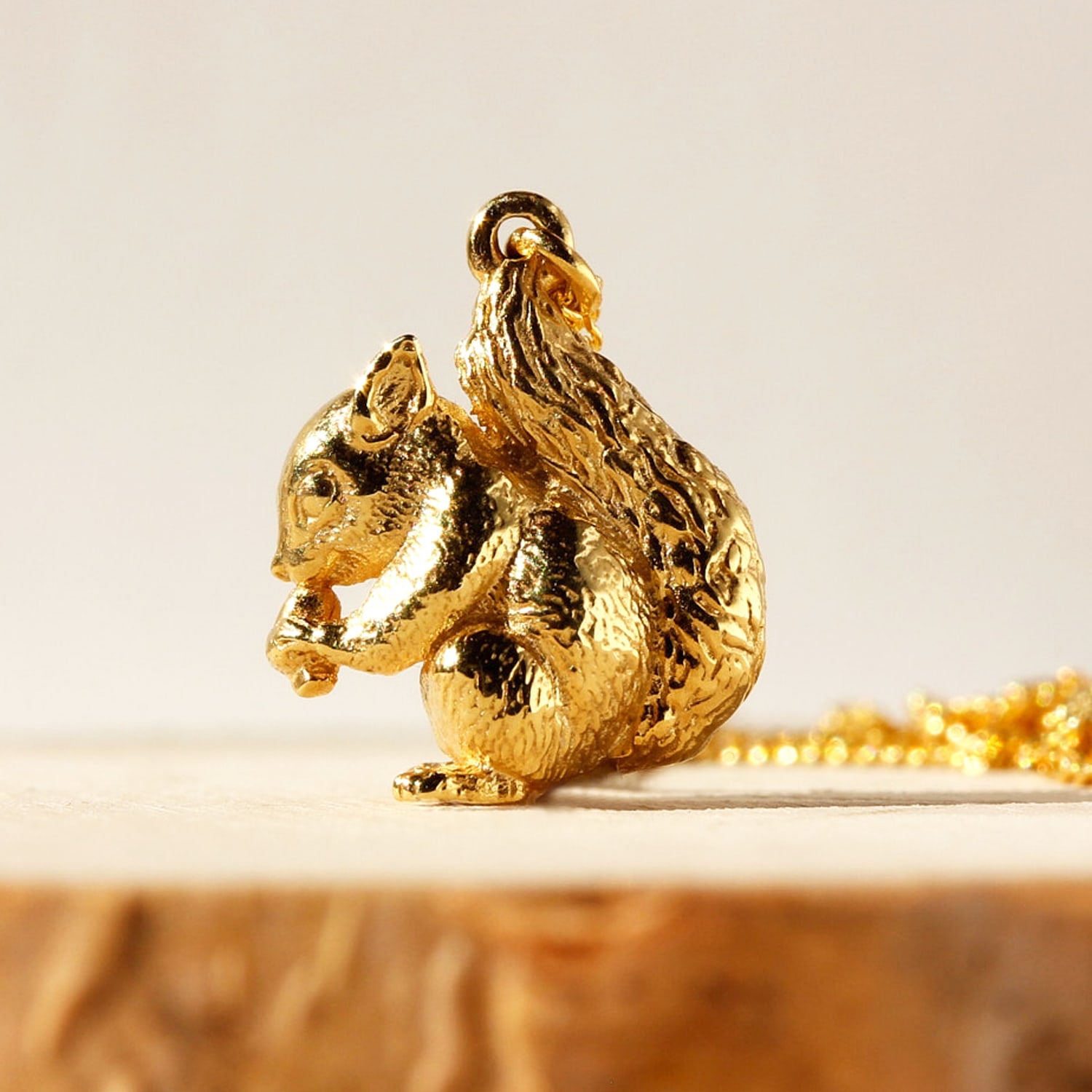 Baby Squirrel Necklace – Small - Gold