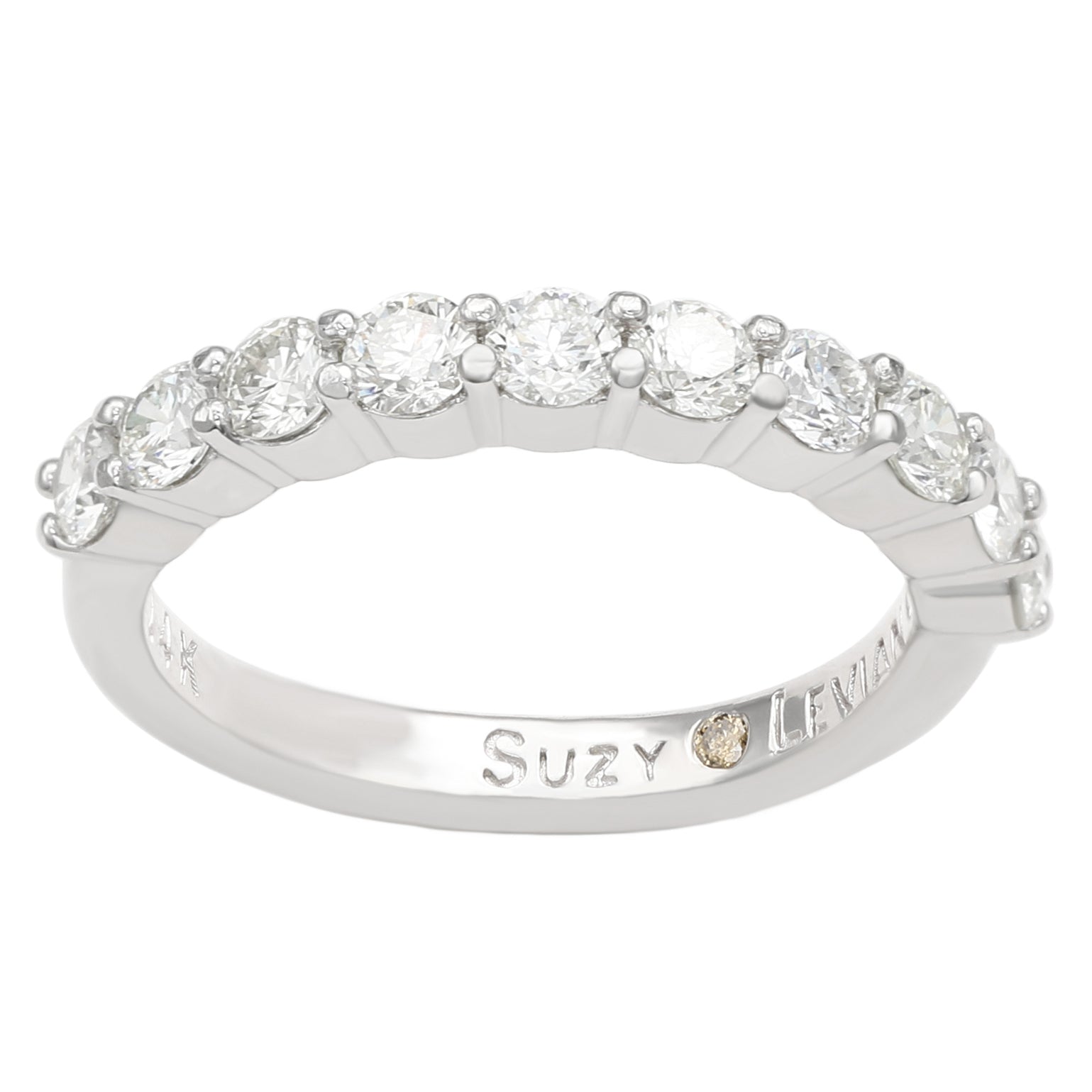 Suzy Levian 14K White Gold 1 cttw Diamond Eternity Half Band