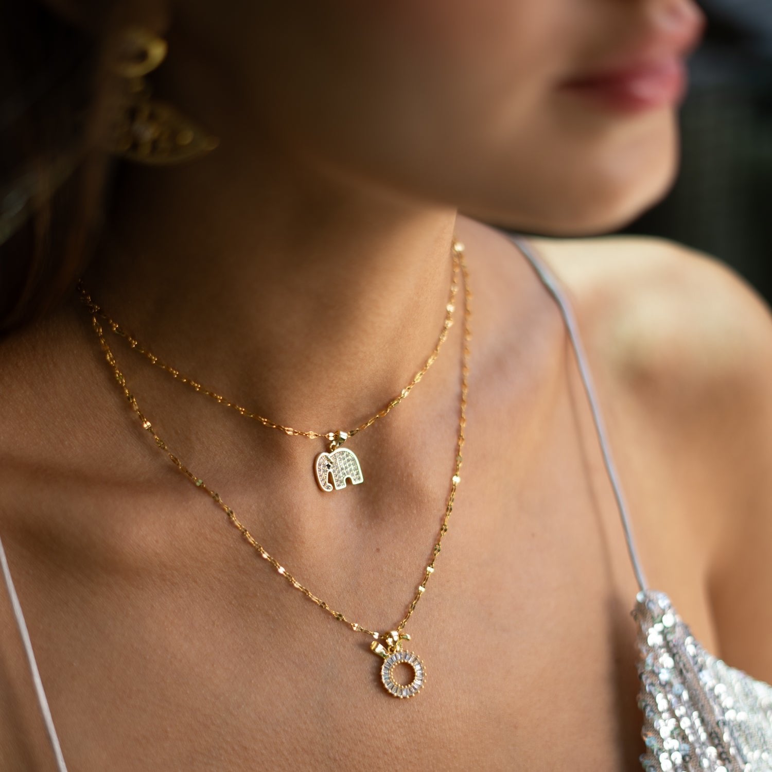 Elephant Blessing Diamond Necklace - Gold