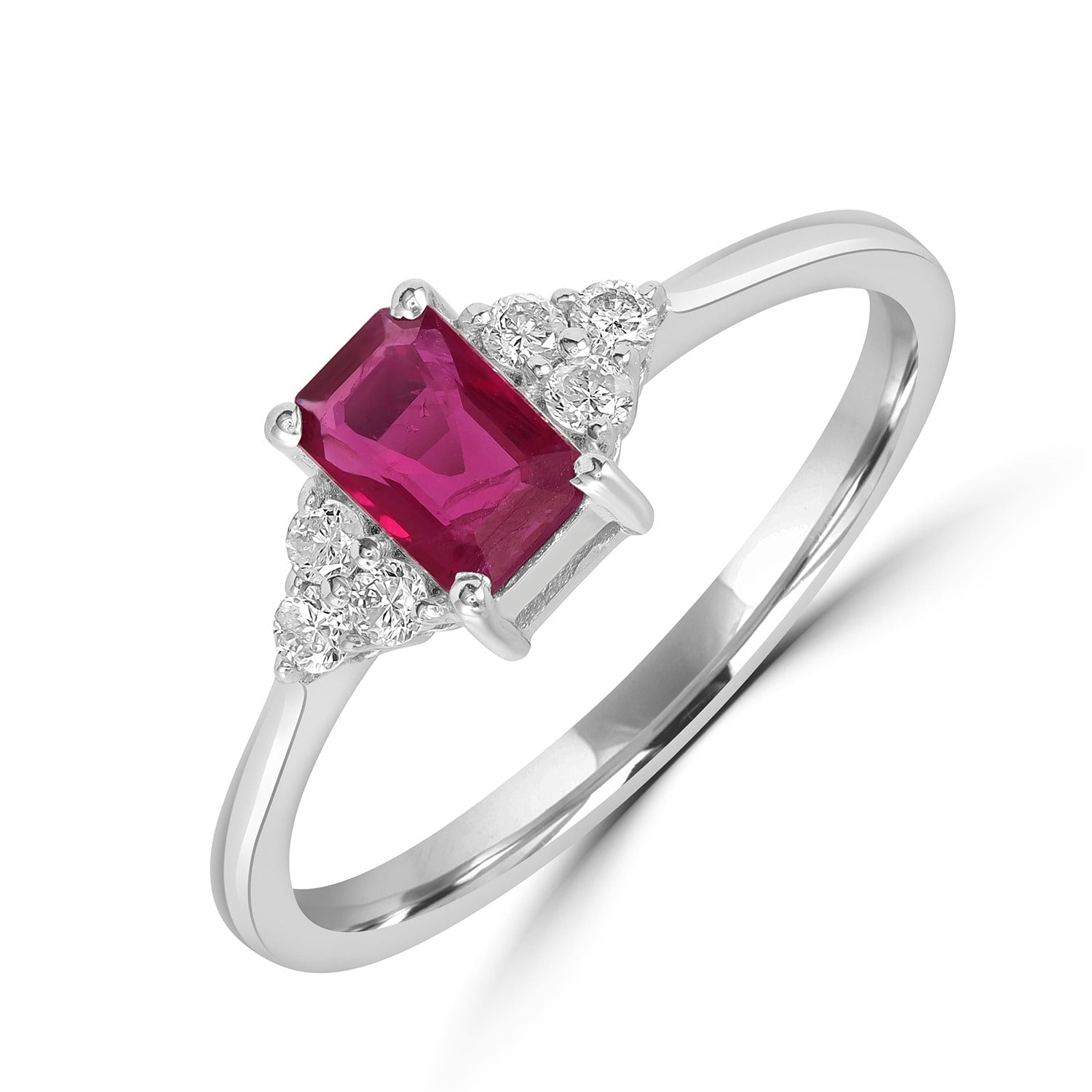 Luxury Gemstone Ring – Ruby & Diamond In White Gold