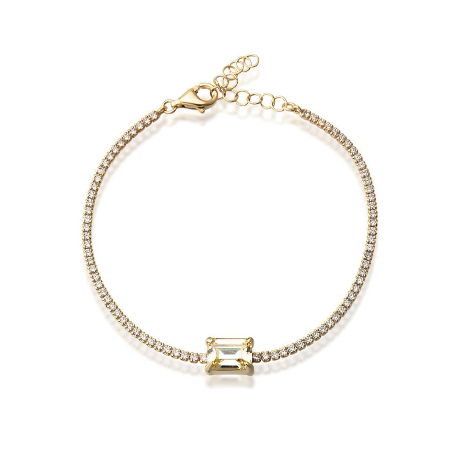 Baguette Cut Tennis Bracelet Gold