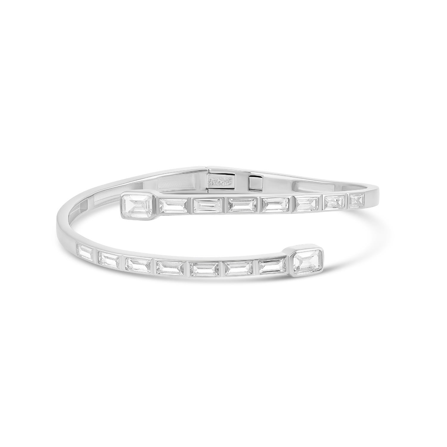 Baguette Wrap Bangle - Silver