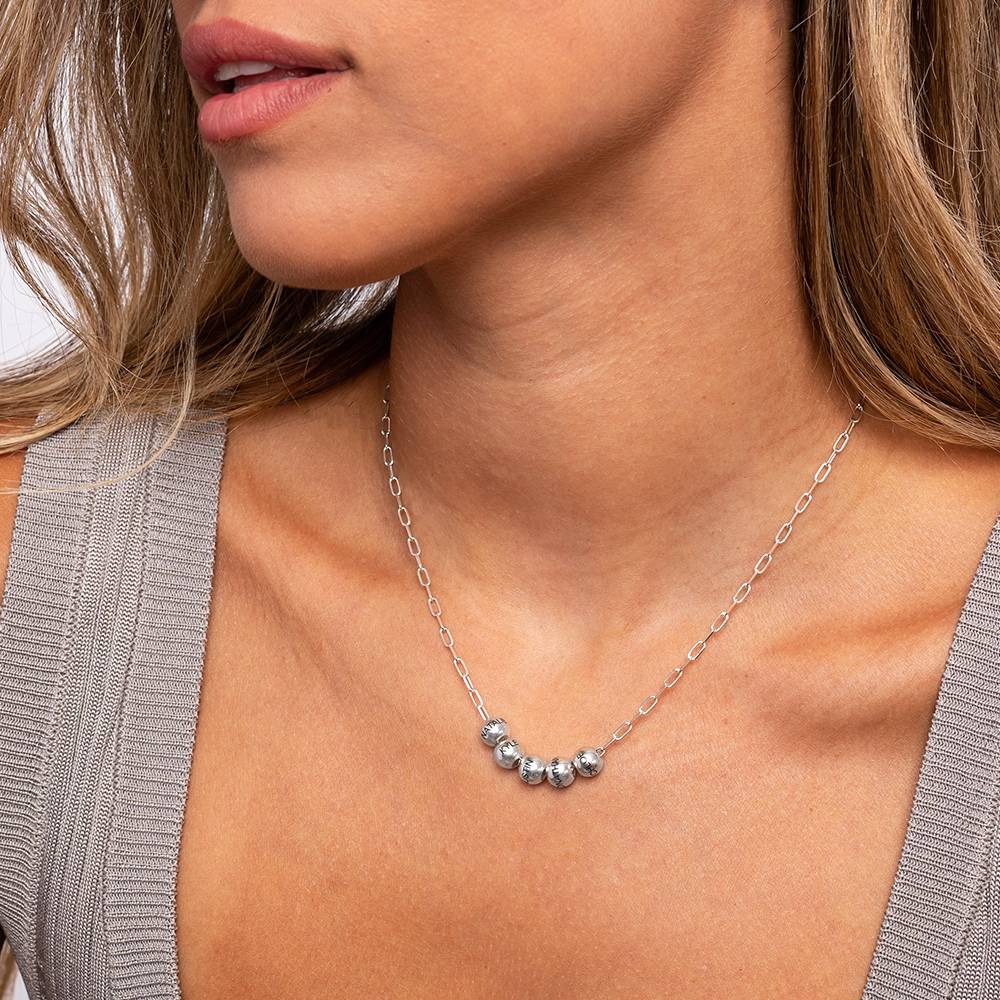 The Balance Bead Necklace in Silver