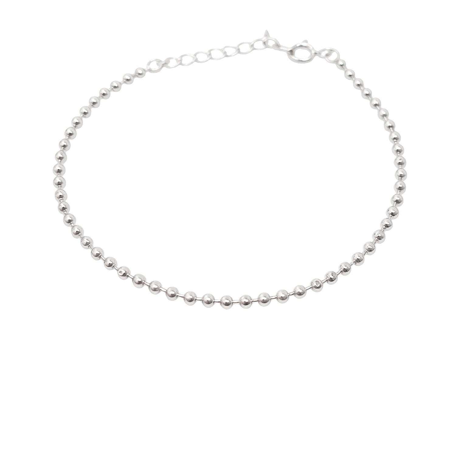 Ball Bead Chain Minimalist Dainty Sterling Silver Bracelet