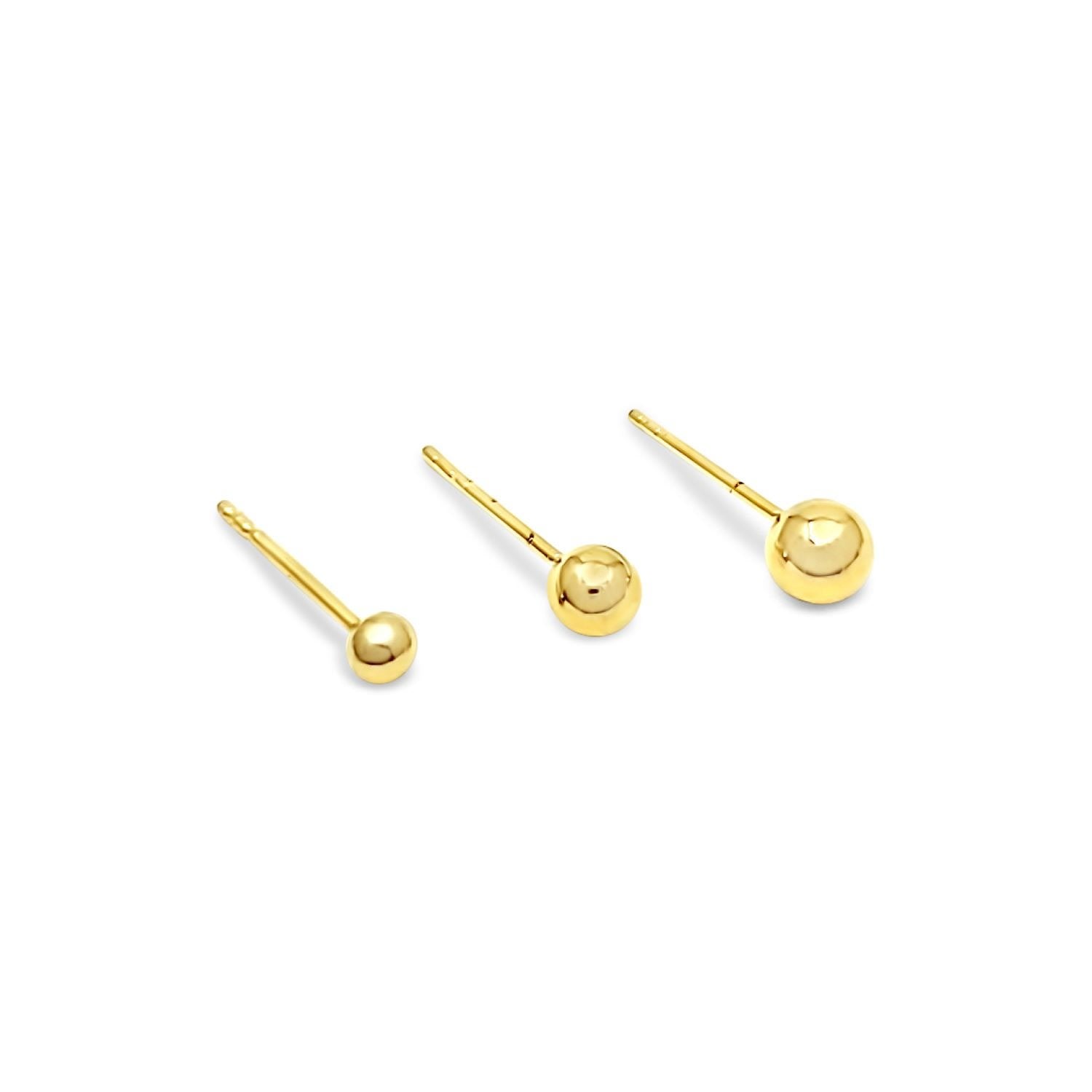 Ball Stud Earring Set - Gold
