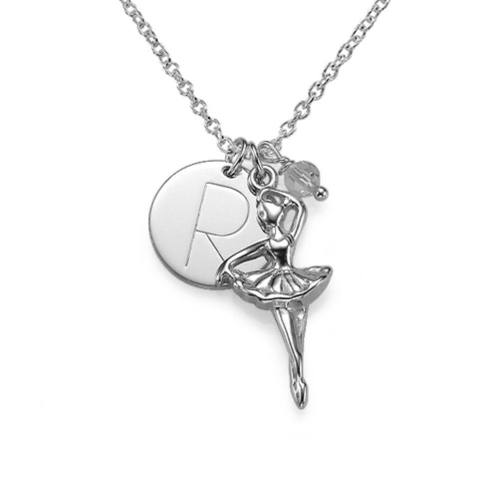 Kids Jewelry - Ballerina Necklace with a Personalized Charm