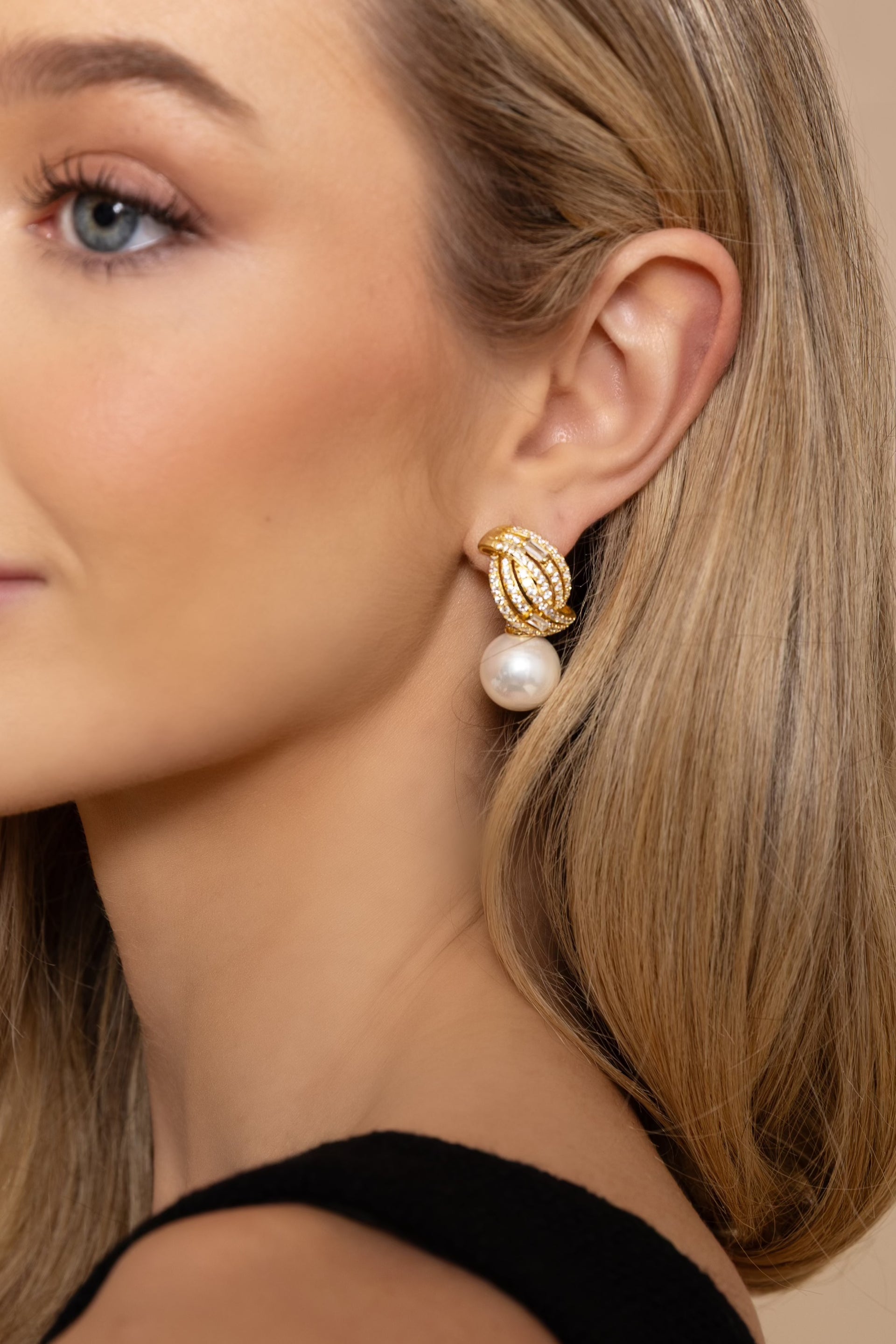 ‘Balmoral’ Pearl Drop Gold-Plated Silver Earrings