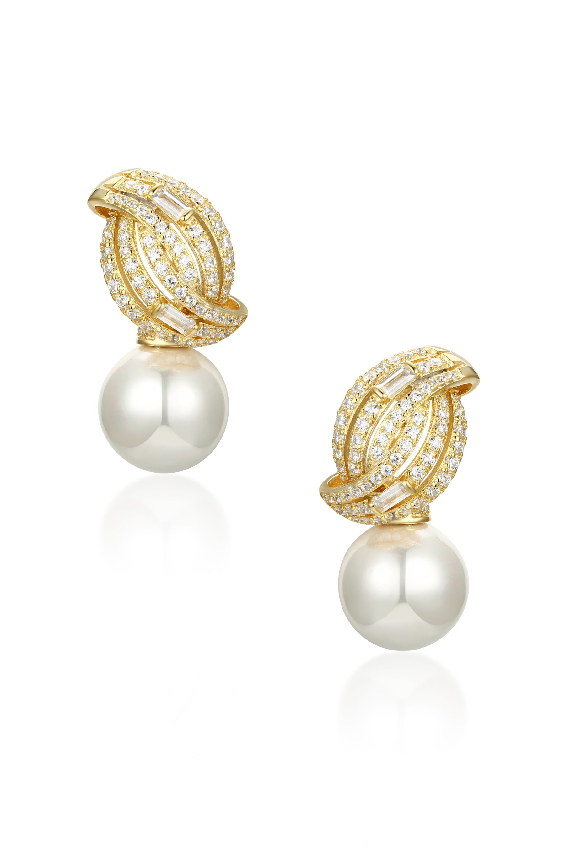 ‘Balmoral’ Pearl Drop Gold-Plated Silver Earrings