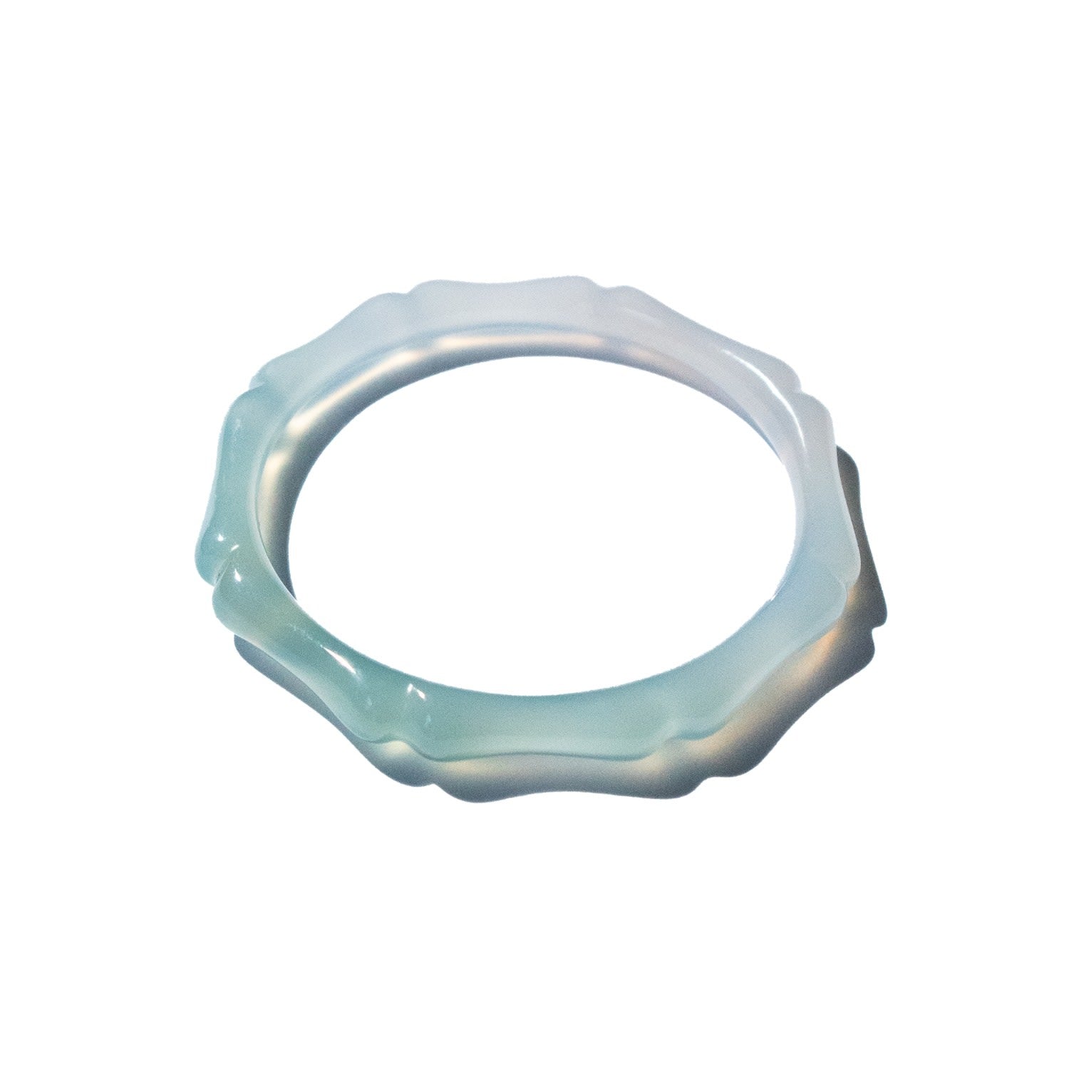 Bambam Bamboo Shaped Skinny Jade Stone Bangle