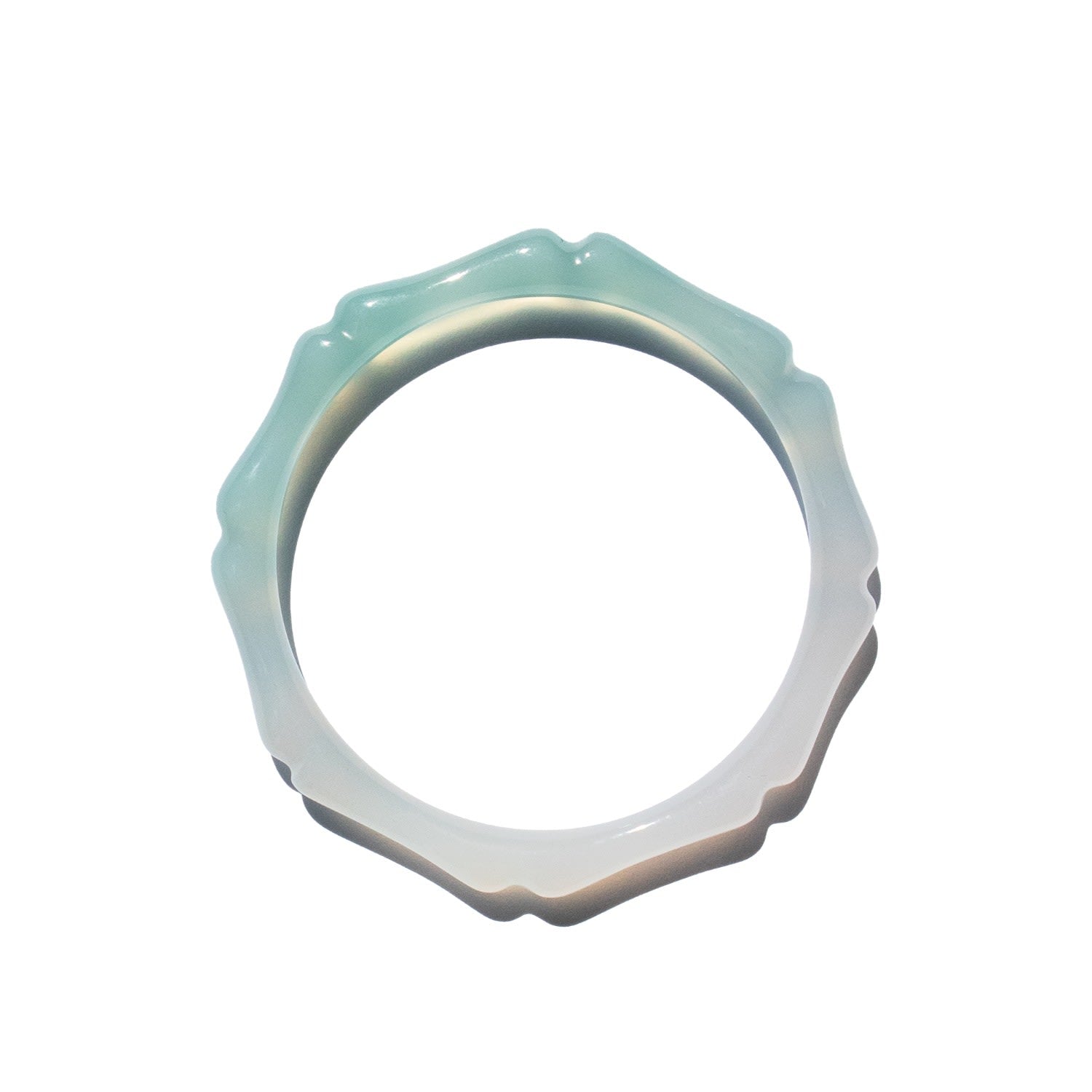 Bambam Bamboo Shaped Skinny Jade Stone Bangle