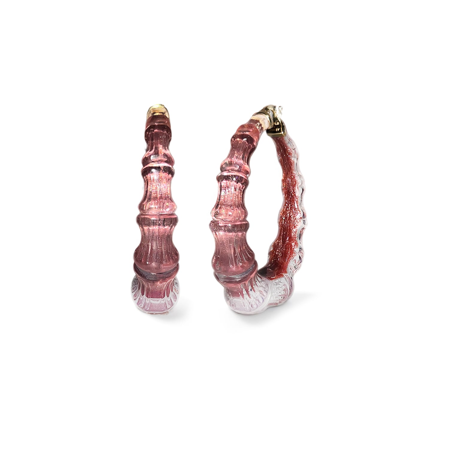 Bamboo Illusion Hoop Earrings In Cocoa Brown