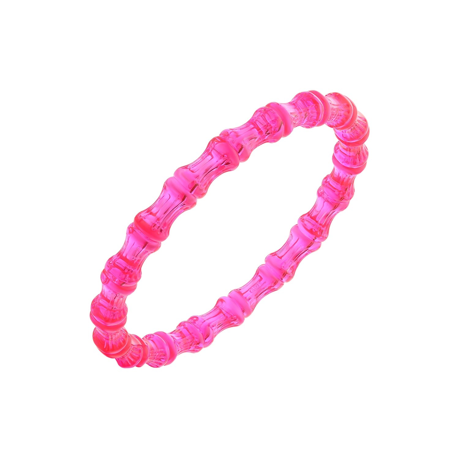 Bamboo Lucite Slip On Bangle In Pink