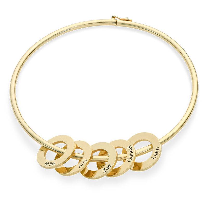 Bangle Bracelet with Round Shape Pendants in Vermeil