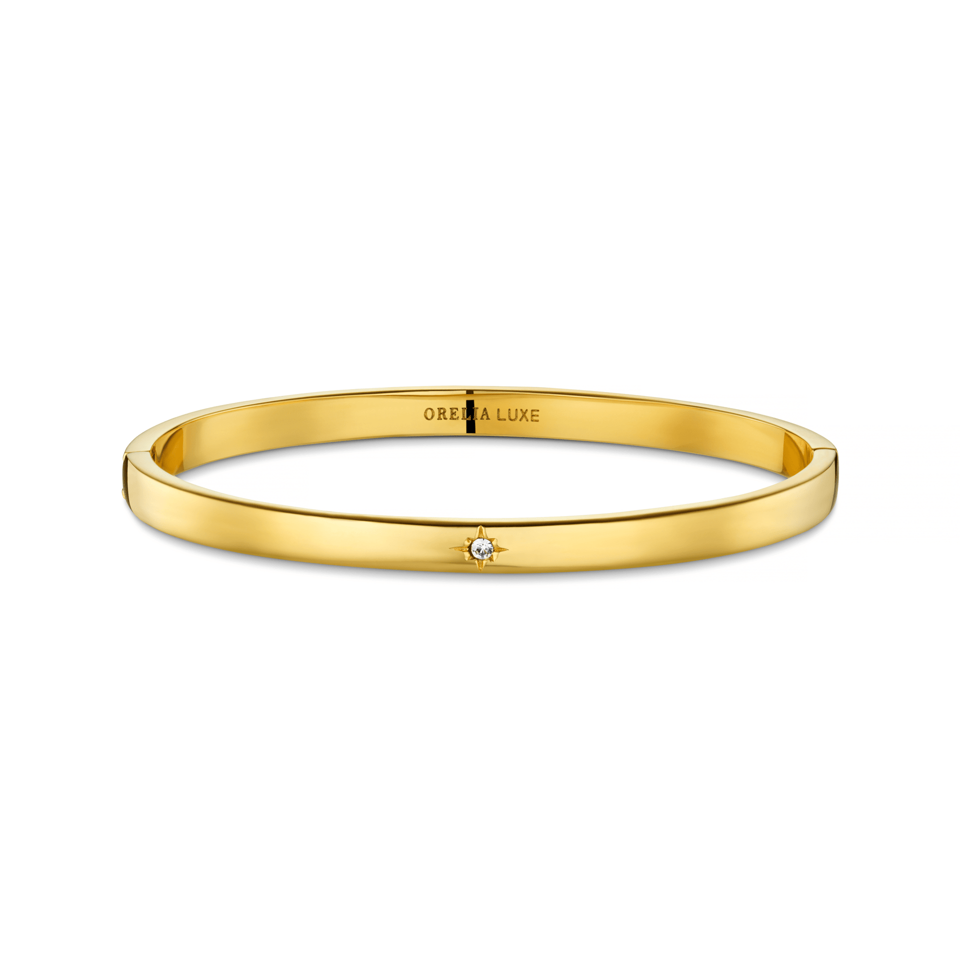 LUXE Crystal Starburst Hinged Bangle