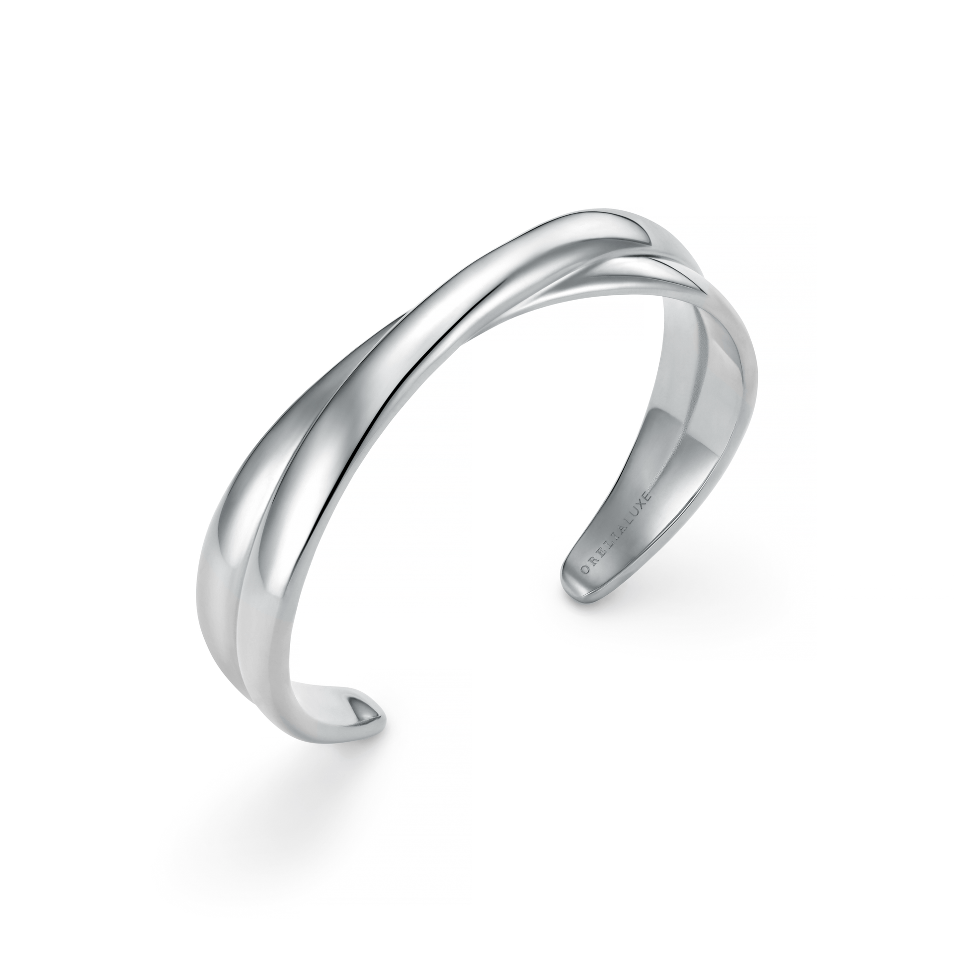 LUXE Polished Cross Bangle - Silver