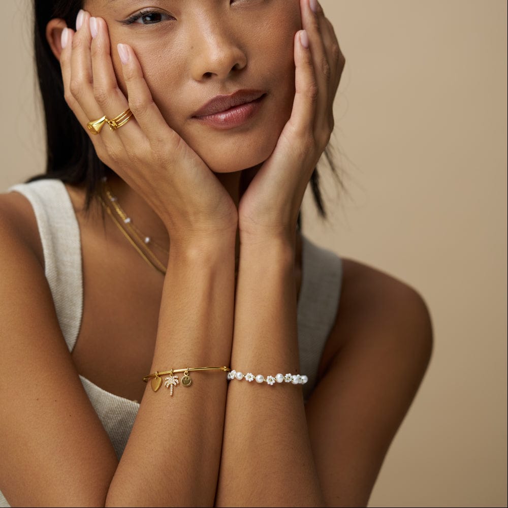 Eclectic Mixed Charm Open Bangle