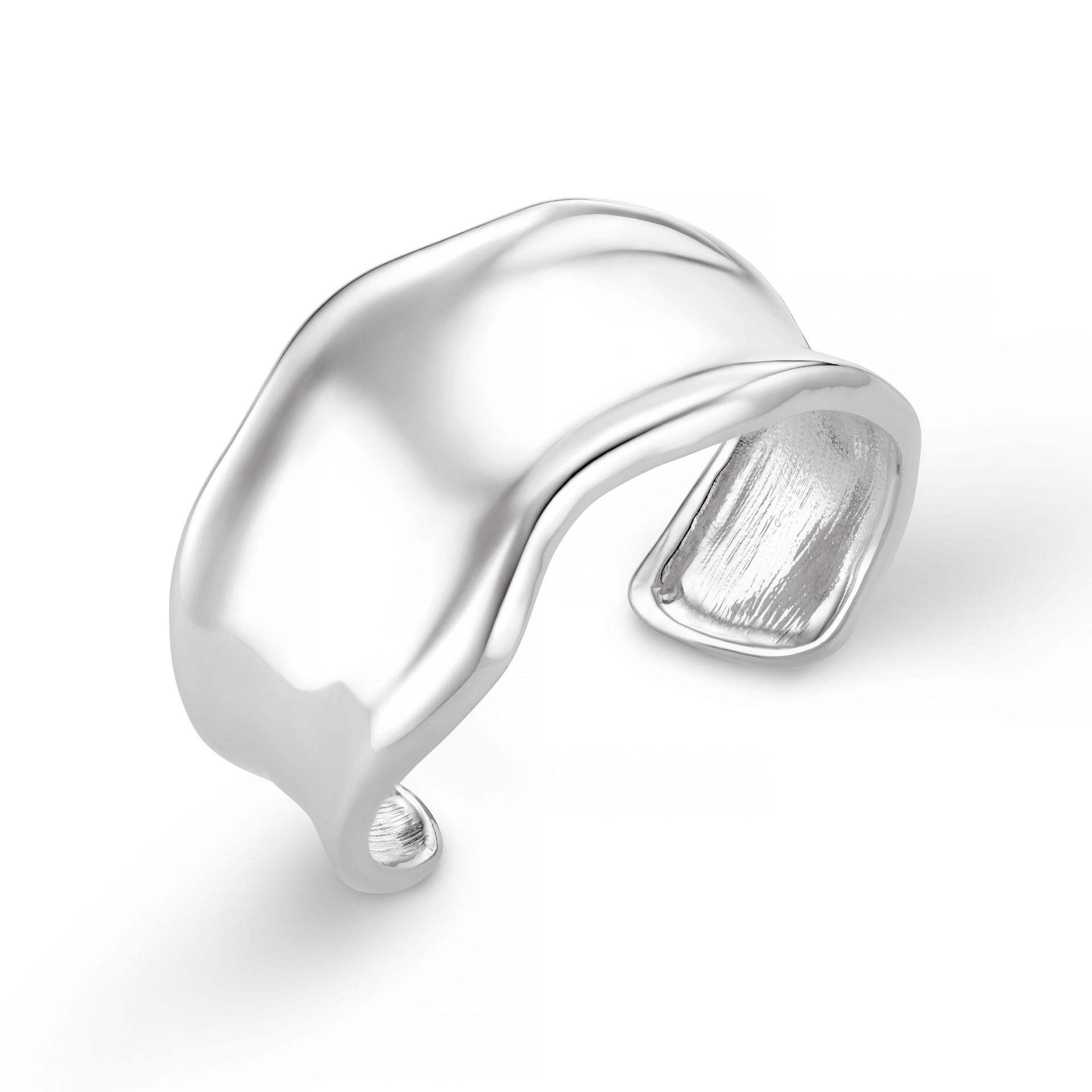 Statement Organic Molten Metal Cuff - Silver