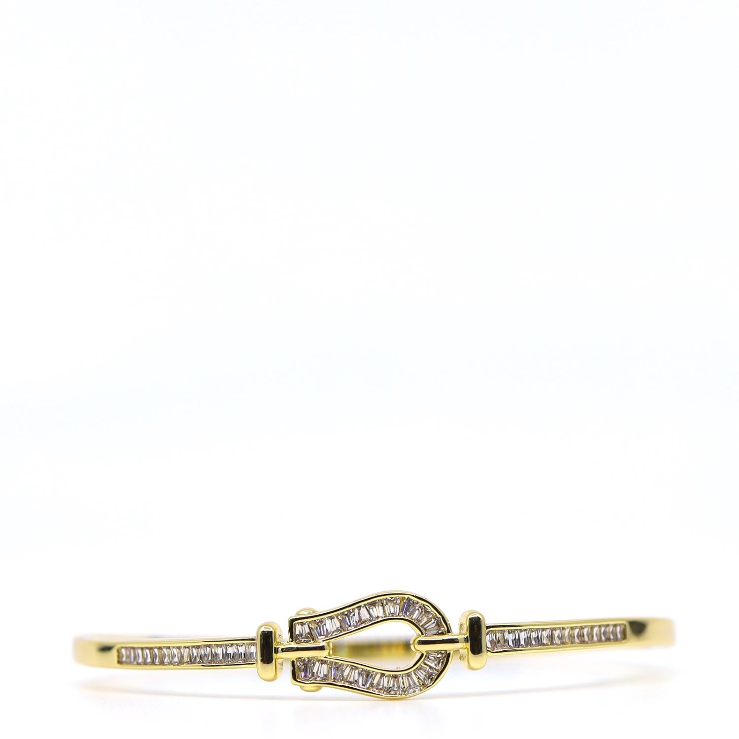 Gold & Cubic Zirconia Baguette Bangle